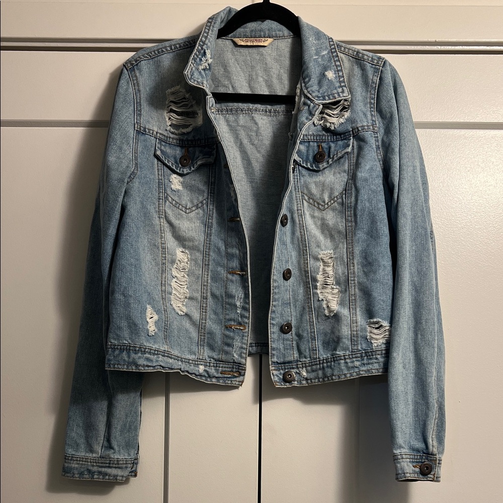 Highway Jeans Light Blue Distressed Jean Jacket